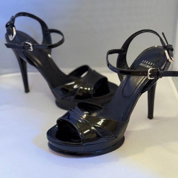 Stuart Weitzman Patent Leather Sandals Size 10 - Picture 1 of 10